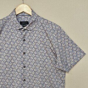 Bugatchi OoohCotton Tech Short Sleeve Floral Print Button Down M